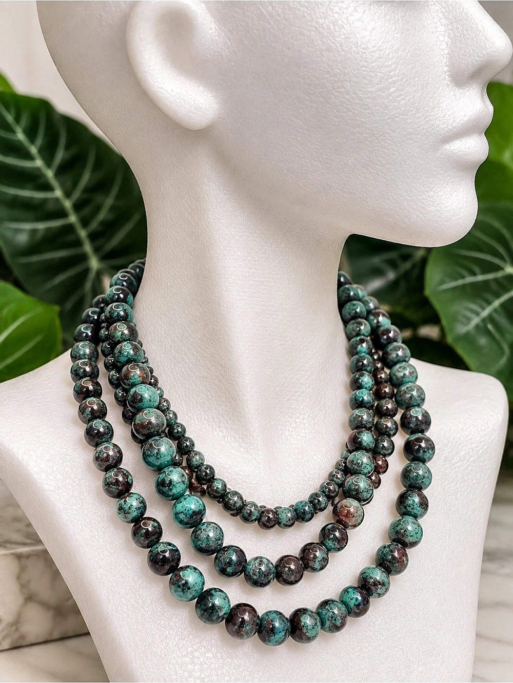LYDELL NYC Multi-Strand Beaded Statement Necklace — BN5/PO